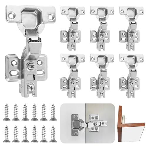 8 Stk Topfscharnier Schranktüren Scharniere Topfband 35mm Küchenschrank Topfbänder Innenanschlag Schrankscharnier 110°Öffnen Softclose Möbelscharniere for Küchen Badezimmer Kleiderschrank Türscharnier von Yuechenggui