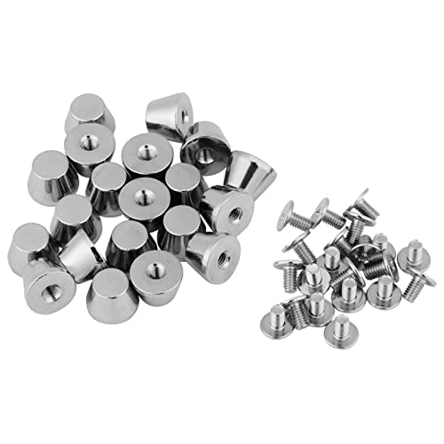 20 Sets Schraubnieten, 10 Mm X 7 Mm, Flacher Kopf, Geldbörsenfüße, Nägel, Nieten, Flache Schnallen, Spikes Für Taschen, Schuhe, Kleidung, Dekoration, Leder-DIY-Handwerk(Splitter) von Yuecoom