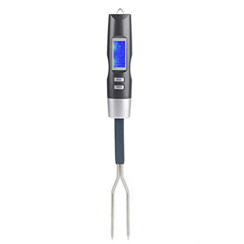 Grillthermometer, digitales Fleischthermometer mit mehreren Einstellungen, Gabel Grillgabel mit LCD-Anzeige und akustischem Alarm,Bratenthermometer Küchenthermometer Digital Thermometer für Grill von Yuecoom