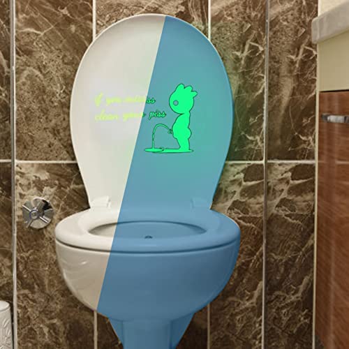 Yuecoom Fluoreszierende Toilettendeckel-Abziehbilder, 3 Stück leuchtende Toilettenschüsseldeckel-Abdeckungsaufkleber, WENN SIE VERPASSEN, IHRE Piss ZU REINIGEN, Hygiene Erinnerungsaufkleber von Yuecoom