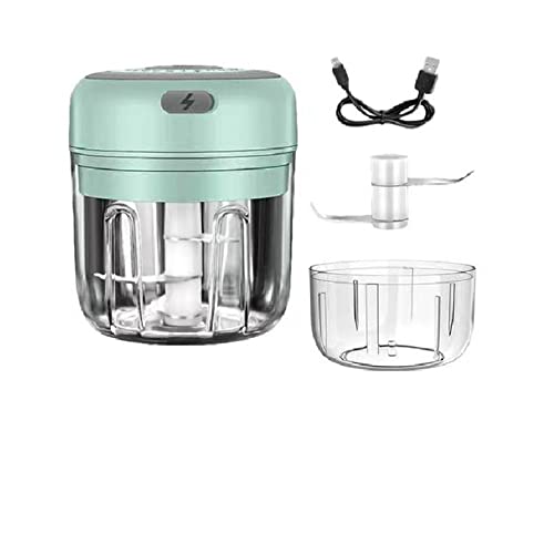 Elektrischer Mini Knoblauch Chopper 250ml Akku Mini Portable Veggie Chopper Knoblauch Mühle Masher Küchenmaschine Mini Zwiebel Chopper für Babynahrung/Chili/Zwiebel/Nüsse/Knoblauch von Yuehuamech