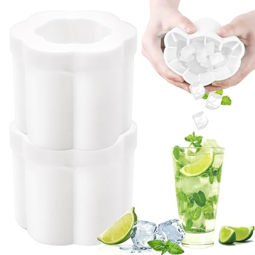 Eiswürfelform Silikon, Yueser Eiswürfelbehälter Silikon Eiswürfelform mit Deckel Ice Cube Tray Eiswürfelformen Eisformen Eiswürfel Silikonform Eiswürfelschale Eiswürfel Behälter Eiswürfelbereiter 2PCS von Yueser