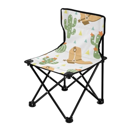 Faltbare Campingstühle Cowboy Western Elements Gelb Grün Ultraleicht Rucksack Stuhl inklusive Tragetasche Eisangelstühle für Erwachsene für Rasen Outdoor von Yuiboo