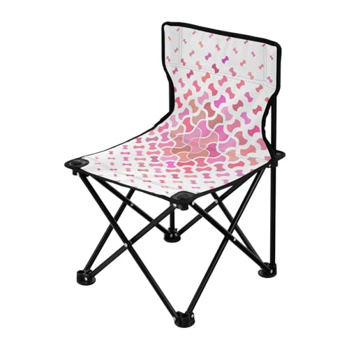 Yuiboo Faltbarer Campingstuhl Geometrie Gitter Rosa Weiß Ultraleicht Rucksack Stuhl inkl Tragetasche Rasenstühle für Konzert Konzert von Yuiboo