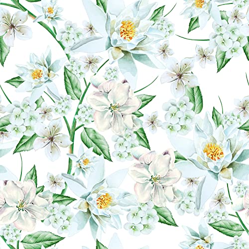 Yullpaper Selbstklebende Tapete Grün Blumen Schlafzimmer Wands Kleiderschrank Tapeten Blumen Möbel Kühlschrank Selbstklebende Klebefolie Vintage PVC Möbelfolie Muster Tapete Blumen 44.5cm x 300cm von Yullpaper