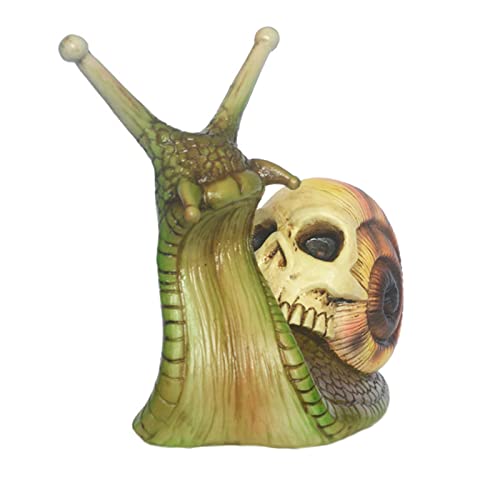 Harz Schnecke Figur, Halloween Schädel Schnecke Skulptur Schnecke Gartenfiguren, Für Außen Deko Balkon Küche, Haushalt & Wohnen Schnecke Schädel Deko von Yusheng