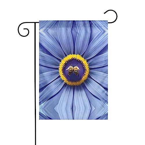 YzgWjBhd Gartenflagge mit Blumenherz, Biene, bedruckt, 30,5 x 45,7 cm, schicke Hofflagge, vertikale doppelseitige Dekoration für alle Jahreszeiten von YzgWjBhd