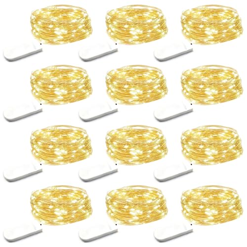 Lichterkette Batterie,Micro LED Lichterkette mit Batterie 12 x 3M,Mini 30LED Lichterkette Innen Batterie,Fairy Lights Wasserdicht für Party, Garten, Weihnachten, Halloween, Hochzeit, Beleuchtung Deko von YzzYzz