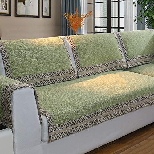 Z-one Sofa Abdeckung Retro Dekoration Sofa Überwurf Baumwolle Anti-rutsch Schmutzabweisend Kissen beschützer Für L förmige- Couch Schnitt-Grün 110x180cm(43x71inch) von Z-one