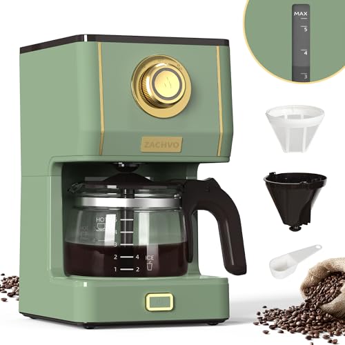 ZACHVO Filterkaffeemaschine Kaffeemaschine Filtermaschine 5 Tassen - Coffee Machine 650ml mit Glaskanne, Abnehmbaren Filter - Tropfstopp, Abschaltautomatik, 30min Warmhaltefunktion, 3 Brühmodus von ZACHVO