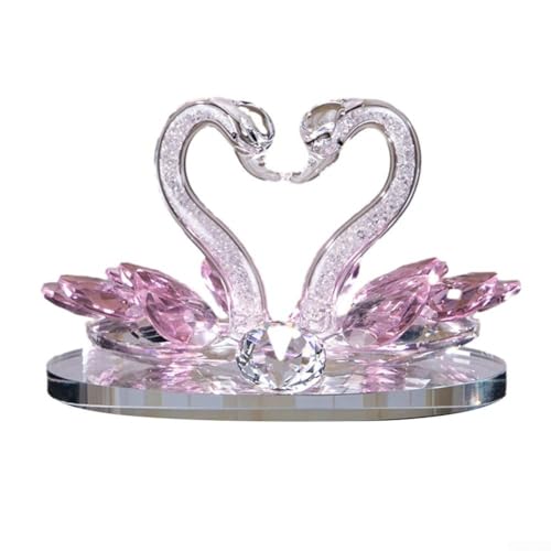 ZAMETTER Kristall-Doppelschwan-Ornamente, dekoratives Hochzeitspaar, Sammlerstück, Heimdekoration, Jubiläen, Valentinstag, Freundin, Geschenk (rosa), D8681XN08Z1H93DQ4XUZOH574A5F9X von ZAMETTER