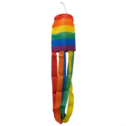 Outdoor-Windsack-Dekoration, lebendige Regenbogenfarben, leichtes und Polyester-Material von ZAMETTER