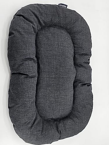 ZAMIBO Kissen, Baumwolle, Polyester, oval, 70 x 40 cm, Oxford-Stoff, Schwarz von ZAMIBO