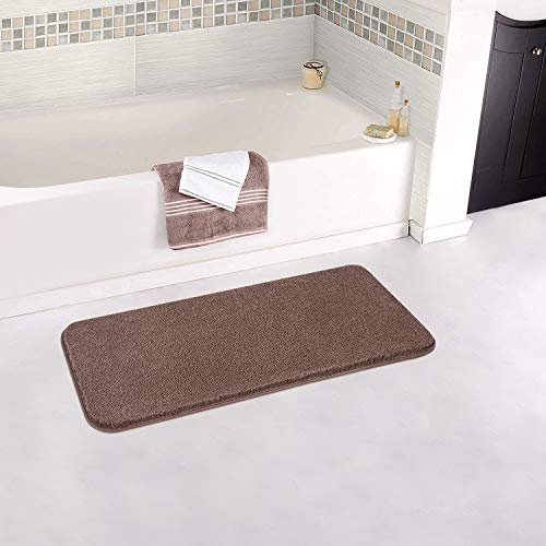 ZARCKER Badezimmerteppich, 50x122CM Rutschfester Badematte, weicher saugfähiger Badeteppich, maschinenwaschbarer Badevorleger für Badezimmer, Dusche, Badewanne, WC -Taupe von ZARCKER