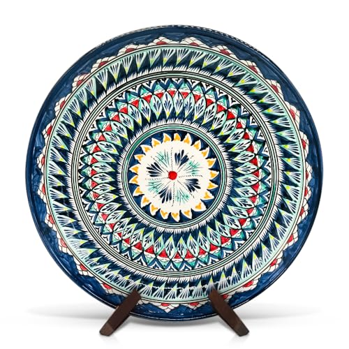 ZARENHOFF Lagan - Ø37 Orientalischer Lagan Ляган Rischtan Keramik Teller Servier-Schale handbemalt (37 cm) (Mehrob D1) von ZARENHOFF