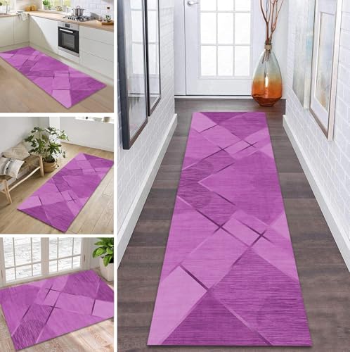 Teppich Läufer Flur Küche rutschfest waschbar Flurläufer Lang 110X140CM Kücheläufer Rosa Violett Teppichmatte Meterware Bettvorleger für Flur Esszimmer Schlafzimmer Wohnzimmer Schmutzfangteppich Teppich Läufer Flur Küche rutschfest waschbar Flurläufer Lang 110X140CM Kücheläufer Rosa Violett Teppichmatte Meterware Bettvorleger für Flur Esszimmer Schlafzimmer Wohnzimmer Schmutzfangteppich von ZDYHMrj