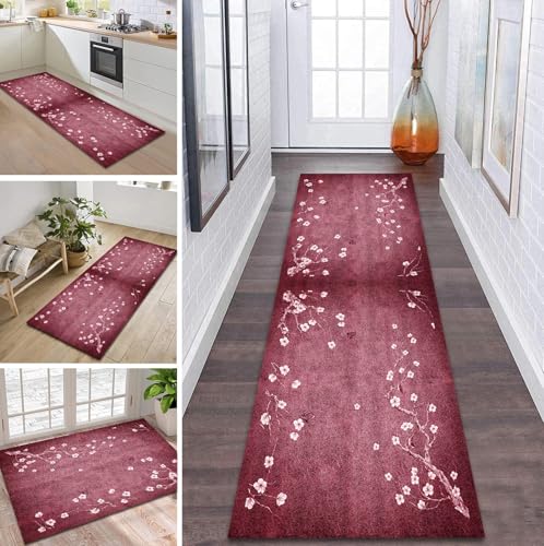 ZDYHMrj Teppich Läufer Flur Küche rutschfest waschbar Flurläufer Lang 40X200CM Kücheläufer Rot Rosa Teppichmatte Meterware Bettvorleger für Flur Esszimmer Schlafzimmer Wohnzimmer Schmutzfangteppich ZDYHMrj Teppich Läufer Flur Küche rutschfest waschbar Flurläufer Lang 40X200CM Kücheläufer Rot Rosa Teppichmatte Meterware Bettvorleger für Flur Esszimmer Schlafzimmer Wohnzimmer Schmutzfangteppich von ZDYHMrj