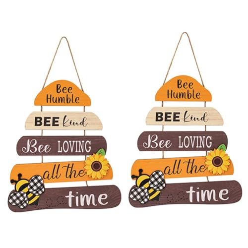 ZDdp Typ B Haustürdekoration, Bee Kindness Bee Happy Thanksgiving Biene Willkommensschild Haustürdekoration von ZDdp