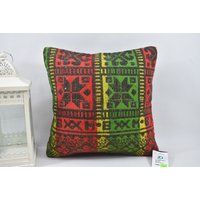 Bank Deko Kissen/Ecke Kelim Boho Dekokissen Handgemachtes 16x16 Kissenbezug Code 13729 von ZDkilimpillow