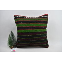 Bio Kelim Kissen/Dekokissen 16x16 cm Azteken Code 12497 von ZDkilimpillow