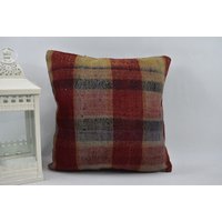 Boho Dekokissen/Bank Unikat Kelim Kissen 16x16 cm Kissenbezug Handgemachtes Code 13681 von ZDkilimpillow