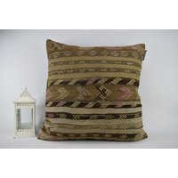 Braunes Kissen/Boho Teppichkissen 32x32 cm Bodenkissen Kissenbezug Dekokissen Code 1047 von ZDkilimpillow