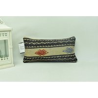 Handgemachtes Kelim Kissen/Dekoratives Terrasse Boho Deko 8x16 Kissenbezug Code 741 von ZDkilimpillow