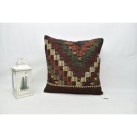 Sofa Kelim Kissenbezug, Handgewebtes Kissen, Boho Dekor Großes Ethno 24x24 Kode 1370 von ZDkilimpillow