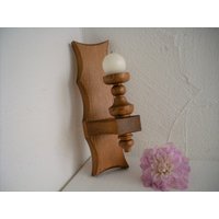 Vintage Großer Wand Kerzenleuchter Holz Kerzenhalter Gedrechselt Vintage Großer Wand Kerzenleuchter Holz Kerzenhalter Gedrechselt von ZEITJUWELEN