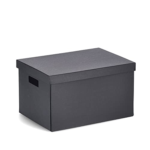 Zeller Aufbewahrungsbox, recycelter Karton (ca. 25 x 35 x 20 cm, schwarz) von ZELLER PRESENT SCHÖNER LEBEN. PRAKTISCH WOHNEN.