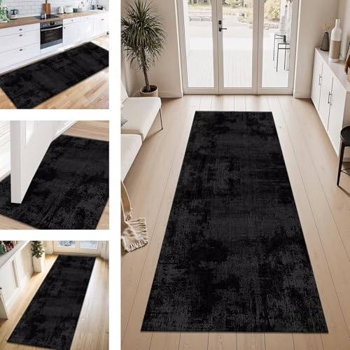 Teppich Läufer Flur Küche rutschfest Schwarz Dunkelgrau Teppichläufer Kücheläufer Waschbar 40X250CM Meterware Küchenteppich Läuferflurteppich für Wohnraum Schlafzimmer Kinderzimmer Schmutzfangläufer Teppich Läufer Flur Küche rutschfest Schwarz Dunkelgrau Teppichläufer Kücheläufer Waschbar 40X250CM Meterware Küchenteppich Läuferflurteppich für Wohnraum Schlafzimmer Kinderzimmer Schmutzfangläufer von ZESEWU