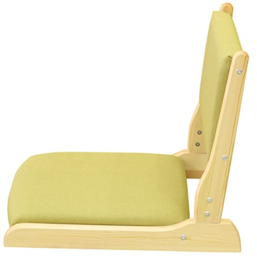 Klappbarer Tatami-stuhl mit Rückenlehne, Meditations-bodenstuhl Tragbarer Japanischer Beinloser Stuhl Holz Faules Sofa, Erkerfenster Balkon Wohnzimmerstuhl Bodensitz(52x43x45cm(20x17x18inch), Green) von ZEYHOME