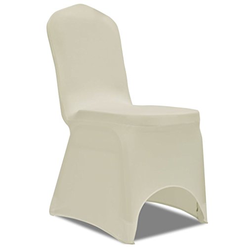 ZEYUAN 50 x Stuhlhusse Stretchhusse, Kratzfeste Stuhlhussen, Bezug Für Esszimmerstühle, Chair Covers for Dining Chairs, Esszimmerstuhlbezug, Stuhlbezug, Hussen Für Stühle, cremefarben von ZEYUAN