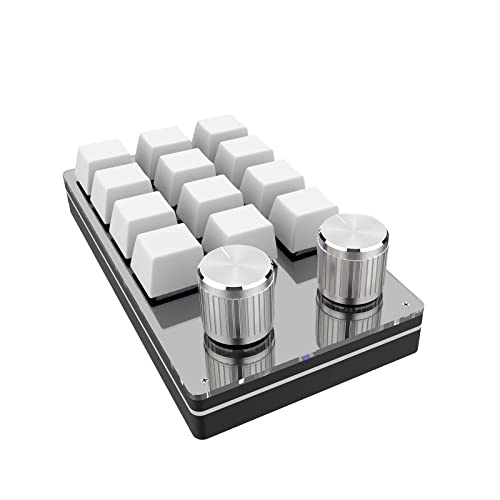 ZEZEFUFU 7,5 x 13,1 cm USB Mini 12 Tasten Mechanische Tastatur Programmierbare Tasten Tastatur für Büro, Spiel von ZEZEFUFU
