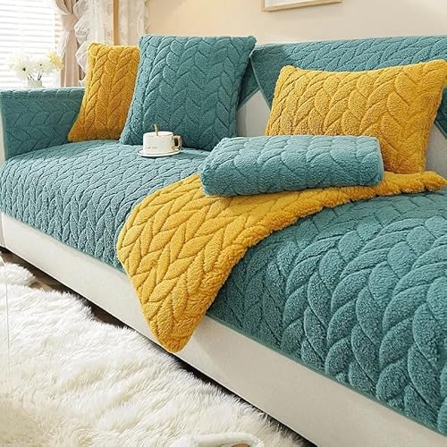 Plüsch Sofabezug L Form 1 2 3 4 Sitzer Couchbezug L Form Ecksofa Sofa/Couch überwurfdecke, Verdicktes Samt Couch Überwürfe Sofahusse Sofaüberwürfe rutschfest Sofa Abdeckung ( Color : #20 , Size : 90x1 von ZEaink