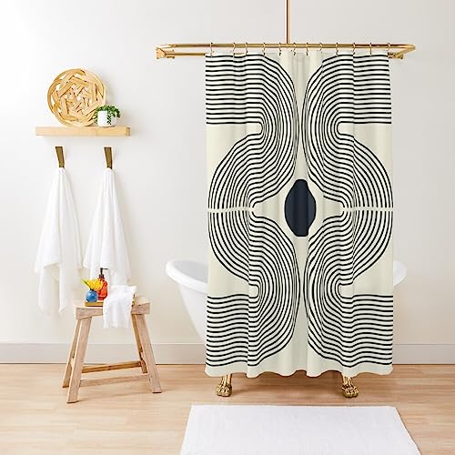 ZGDPBYF Mid Century moderner Regenbogen-Duschvorhang, Badezimmer- und Duschprodukte, 200 x 180 cm (B x H) von ZGDPBYF