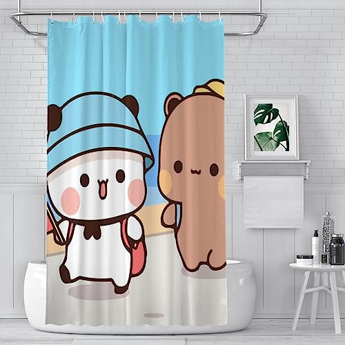 ZGDPBYF Spring Outing Badezimmer Duschvorhänge Bubu Dudu Cartoon Wasserdichte Trennwand Einzigartige Wohnkultur Badezimmerzubehör, wie abgebildet, 152 x 183 cm 60 x 72 Zoll von ZGDPBYF