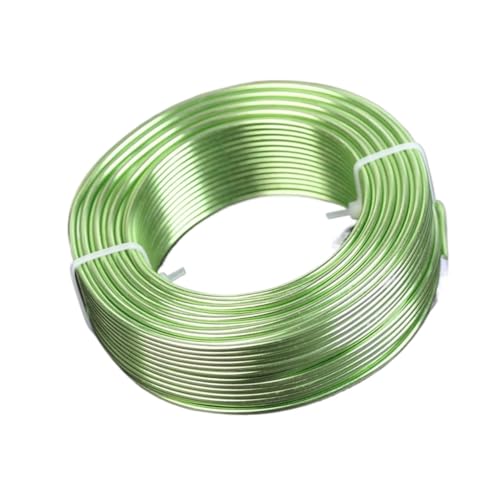 Aluminiumdraht 1 große Rolle 0,8 mm/1 mm/1,5 mm/2 mm/2,5 mm/3 mm Aluminium Weichmetall Handwerk Perlendraht for die Schmuckherstellung DIY Basteldraht(Color:Light Green,Size:1.5mm (95 meters)) von ZGXNYI