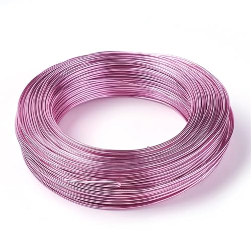 Aluminiumdraht 280 m/250 g Aluminiumdraht, 0,6 mm, flexibler Basteldraht for Perlenschmuck, Basteln, Herstellen von Zubehör Basteldraht(Color:Hot Pink Color) von ZGXNYI