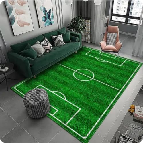 ZHANGCHENG Fußballfeld-Teppich, Heim-Flur-Teppich Für Wohnzimmer, Teppiche, Küche, Bodenmatte, Badezimmerteppich, Schlafzimmer, Spielmatte, Jungenteppich 160X230CM von ZHANGCHENG