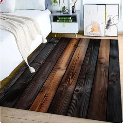 ZHANGCHENG Holzboden Teppich Für Wohnzimmer Rutschfester Badezimmerteppich Fußmatte Bereich Teppich Schlafzimmer Dekor Fußmatten Teppiche 160X230CM von ZHANGCHENG