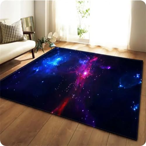 ZHANGCHENG Planetenteppich Für Wohnzimmerteppich Flurteppich Jungenspiel Nebelgalaxie Schlafzimmer Nachttischteppich Küche Badezimmer Bodenmatte 40X60CM von ZHANGCHENG