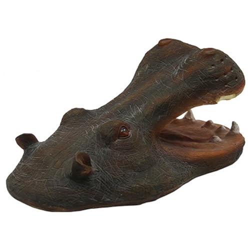 ZHOUBINGBING Hippo Decor Teich Teich Hippo Kopf 11.4 '' Duck Duck für realistische Hippo -Statue, Falschharsin Hypopopotamus Tier Flotador Schmuckstil 1 von ZHOUBINGBING