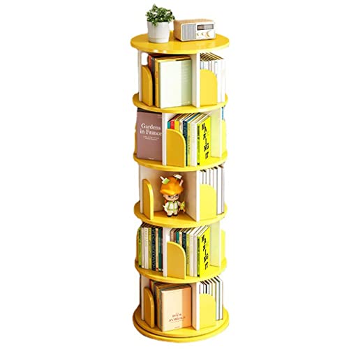 ZHOUYING Um 360 Grad drehbares Bücherregal mit 5 Regalen, multifunktionales drehbares Bücherregal für Schlafzimmer, Wohnzimmer und Heimbüro – platzsparende Aufbewahrungslösung von ZHOUYING