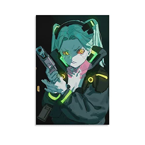 ZHUYING Cyberpunk Edgerunners Poster, beliebte Anime-Poster, Rebecca ACG-Poster, Kunstdruck, Wandfoto, Farbe, Poster, hängendes Bild, Familiendekoration, 60 x 90 cm von ZHUYING