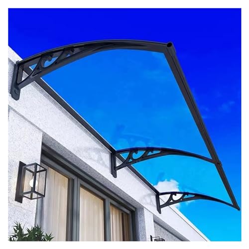 Haustür Vordach aus Aluminium und Polycarbonat 120x240cm Tür-Regenschutz,Pultvordach for Draußen Sonnenschutz Regenschutz ZHZHXR (Color : Blue, Size : 1.2x1.5m/3.94x4.92ft) von ZHZHXR