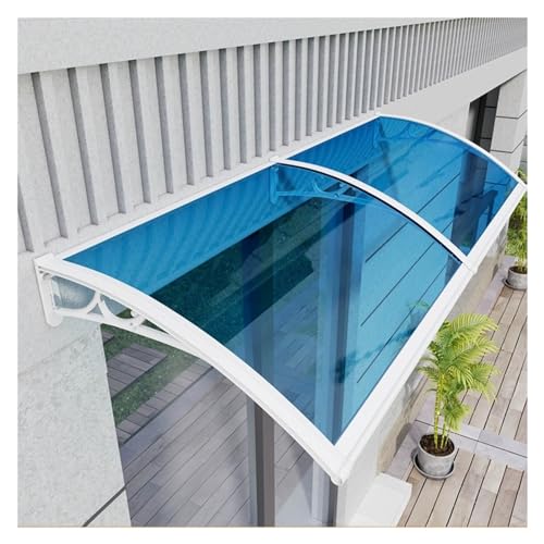 Türvordach Haustürdach Pultvordach 120x240cm Vordach for Haustür aus Aluminium und Polycarbonat for Draußen Sonnenschutz Regenschutz ZHZHXR (Color : Blue, Size : 0.8x4m/2.62x13.12ft) von ZHZHXR