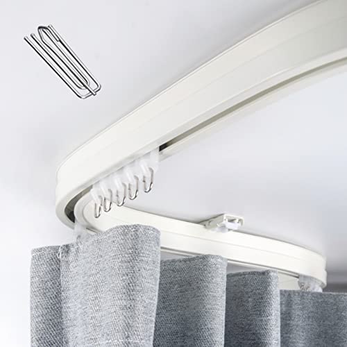 ZIMGOD Vorhangschiene Deckengardinenstange Weiß, Flexible Gardinenstange für Wohnzimmer/Erker/Loft, Gardinenstangen für Wandteiler - Einschließlich Haken (Size : 800cm/26.2ft) von ZIMGOD