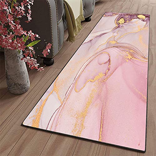 ZJXSNEH Küchenmatte Eingang Fußmatte für Wohnzimmer rutschfeste Badezimmer Nachtsboden Matte Home Decor Lange Print Waschbar Modern Teppich-Rosa Q 40x160cm von ZJXSNEH