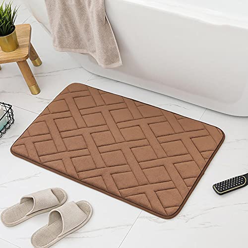 ZJXSNEH Memory Foam Absorbierende Bodenmatten,rutschfeste Bodenmatten am Eingang des Badezimmers und der Toilette,dekorative Fußmatten für Wohnzimmer und Schlafzimmer-Kaffee j 60x100cm von ZJXSNEH